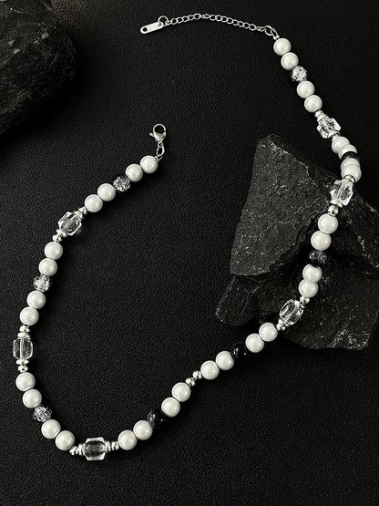VOYAGE pearl stitching necklace men's high-end design trend men's light luxury niche clavicle chain accessories women