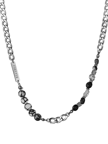 VOYAGE natural stone beaded men's necklace men's titanium steel men's collarbone chain trendy brand versatile luxury accessories