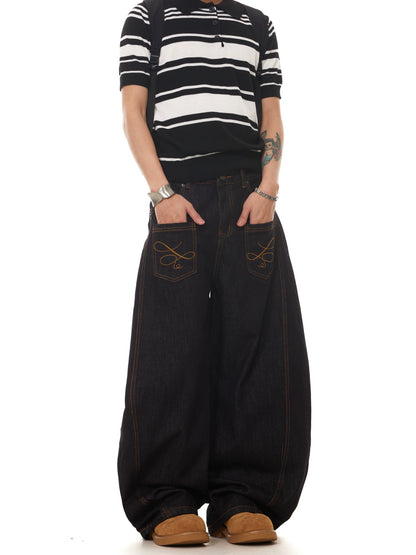 TJ10136 Baggy Reverse Pocket Jeans