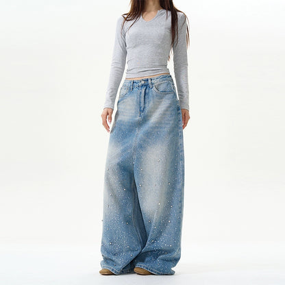 TJ10119 Diamond Wide-Leg Jeans