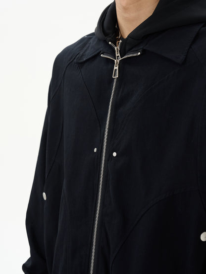 JS10063 Oversized Two-layer Design Cargo Jacket Hoodie