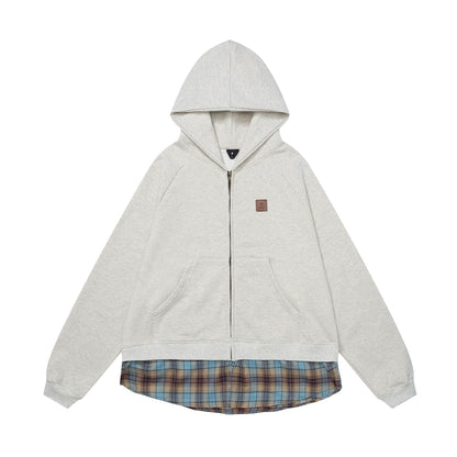 HS10006 Oversized Hoodie/ Plaid Fusion