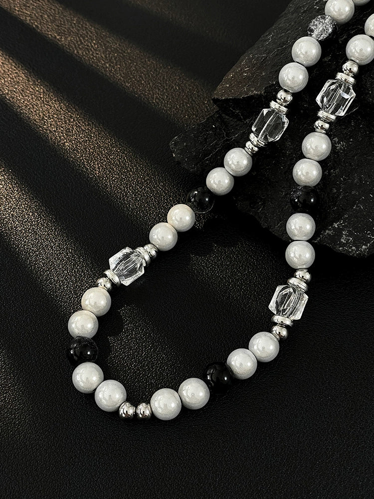VOYAGE pearl stitching necklace men's high-end design trend men's light luxury niche clavicle chain accessories women