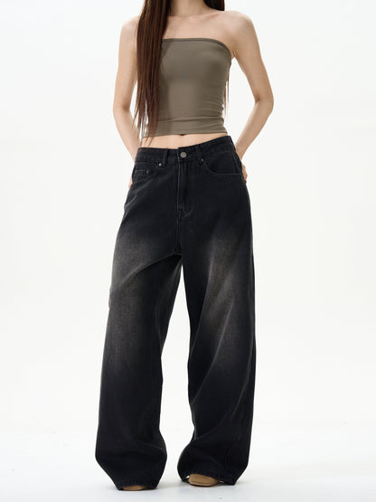 TJ10048 Baggy Jeans/ Classic Black Washed