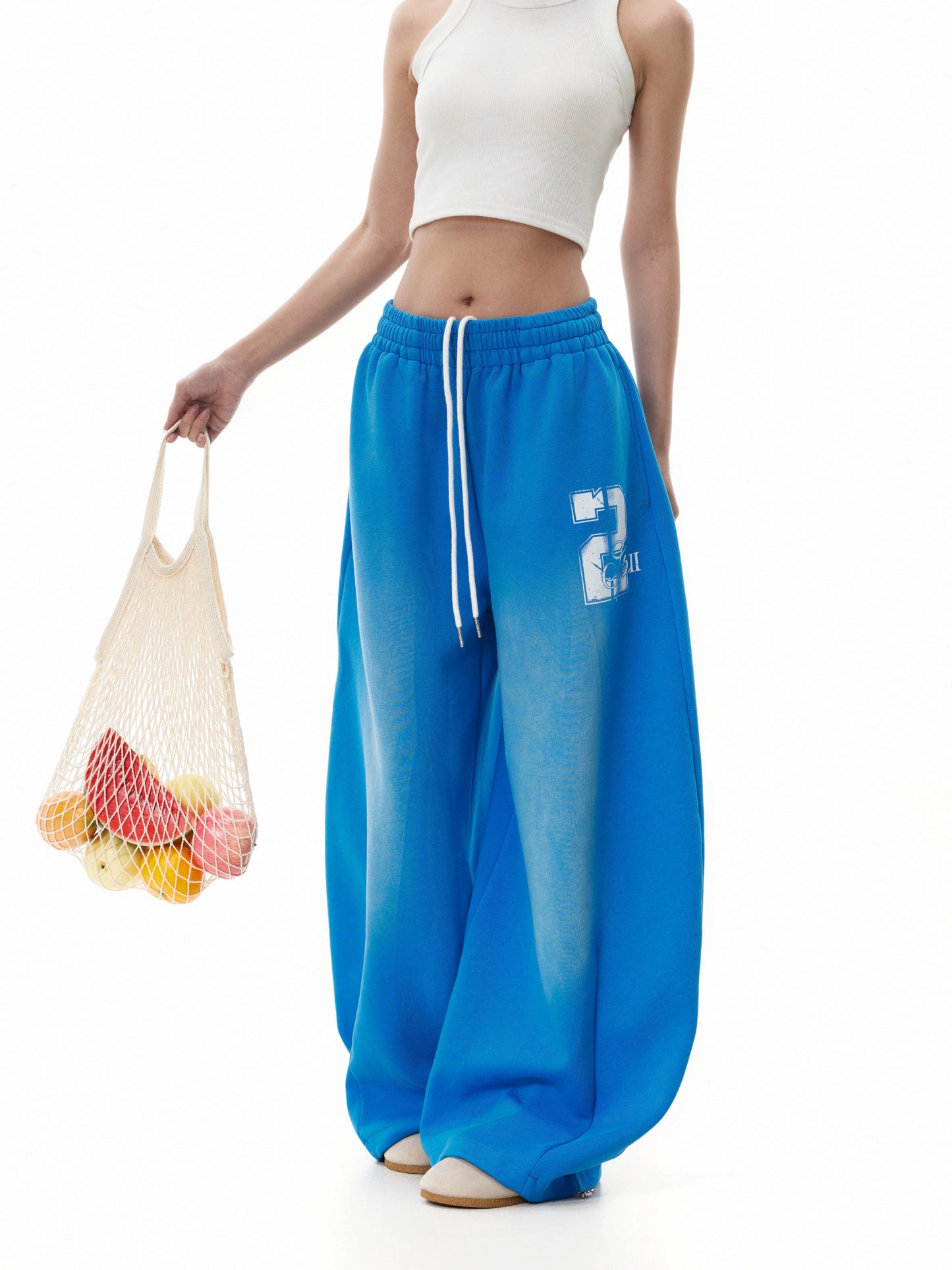 TJ10148 Baggy Gradient Blue Sweatpants