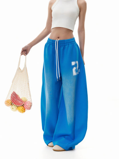 TJ10148 Baggy Gradient Blue Sweatpants