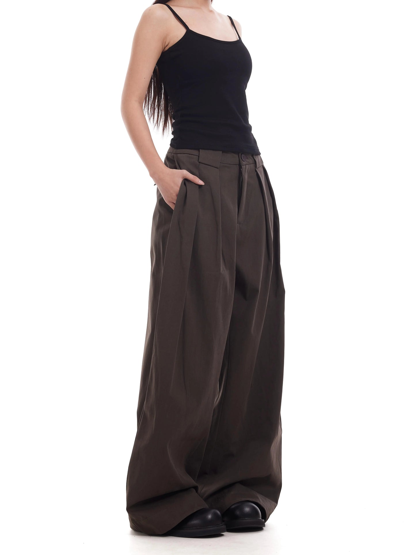 TJ10129 Looseleaf Double Pleated Scimitar Trousers