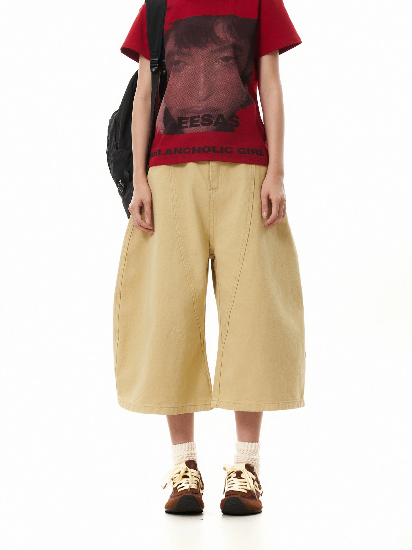 TJ10123 Deconstructed Scimitar Cropped Shorts