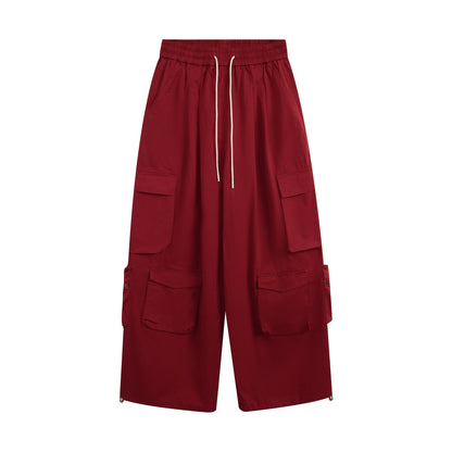 TJ10131 Multi-Pocket Wide-Leg Cargo Pants