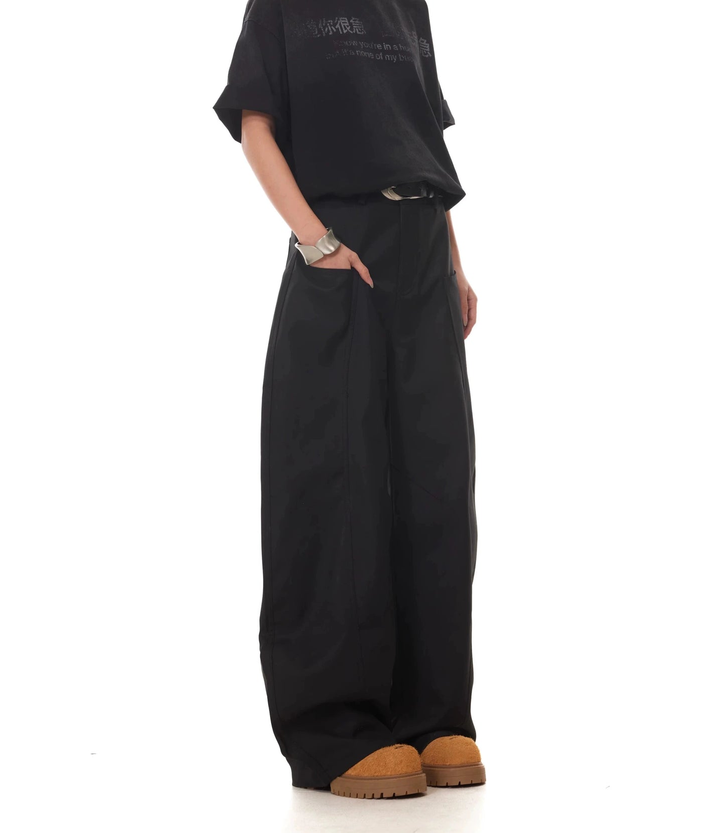 TJ10130 Haute Couture Baggy Wide-Leg Trousers