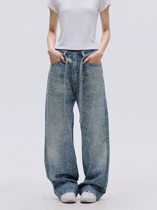 TJ10104 Baggy Starry Diamond Jeans