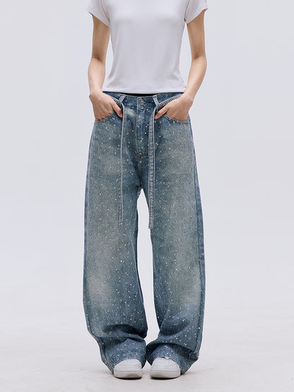 TJ10104 Baggy Starry Diamond Jeans
