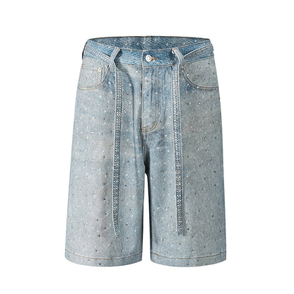 TJ10103 Baggy Starry Diamond Jeans Shorts