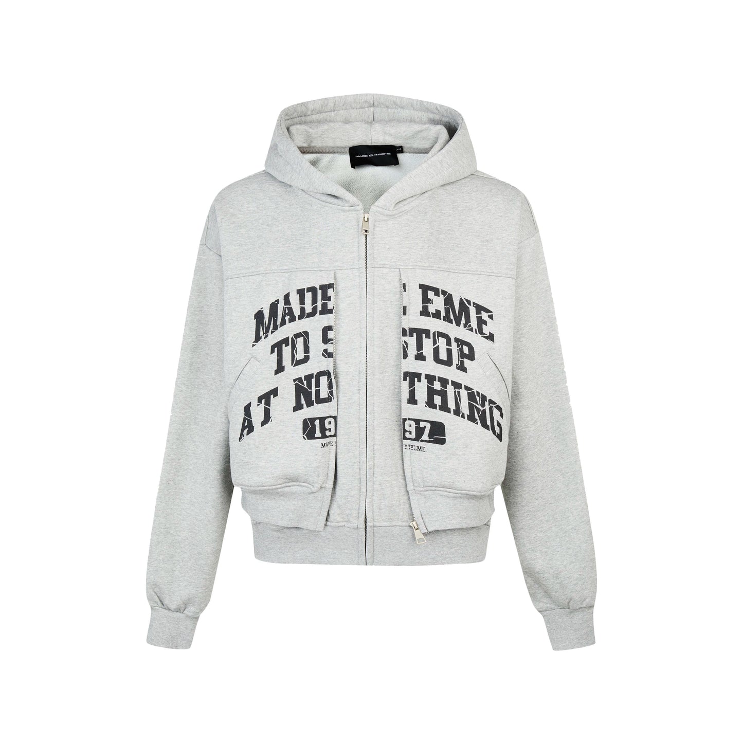 HS10036 Oversized hoodie/ college double zip