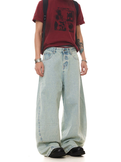 TJ10106 Baggy Icy Blue Washed Jeans