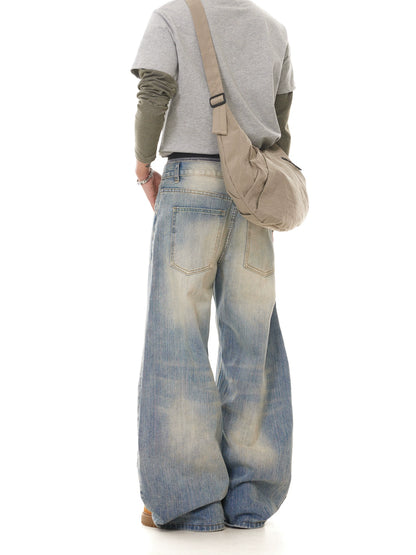 TJ10118 Baggy Retro Blue Washed Jeans