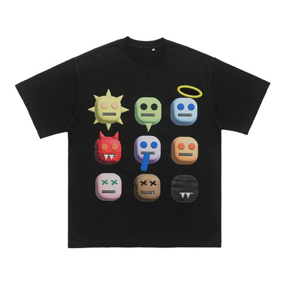 TLS125 Oversized tee/ Cartoon Emoji