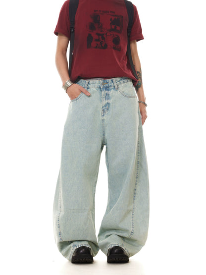 TJ10106 Baggy Icy Blue Washed Jeans