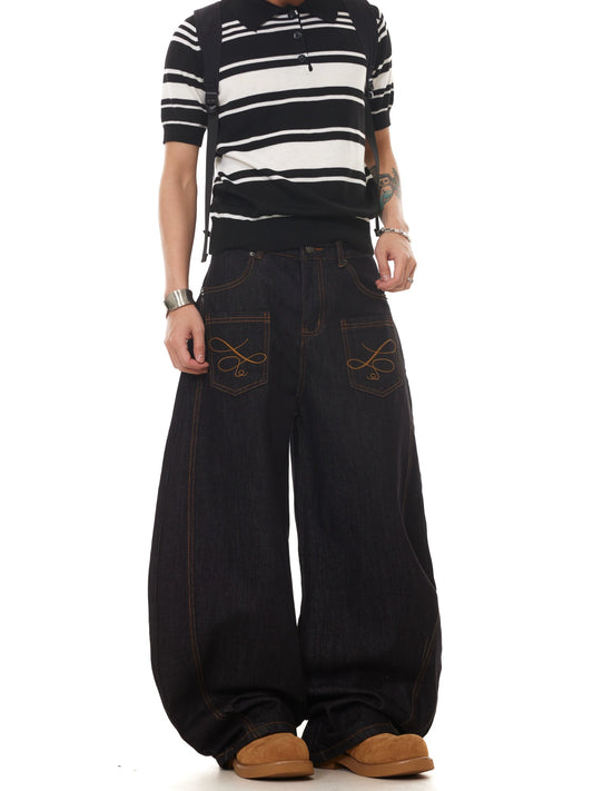 TJ10136 Baggy Reverse Pocket Jeans