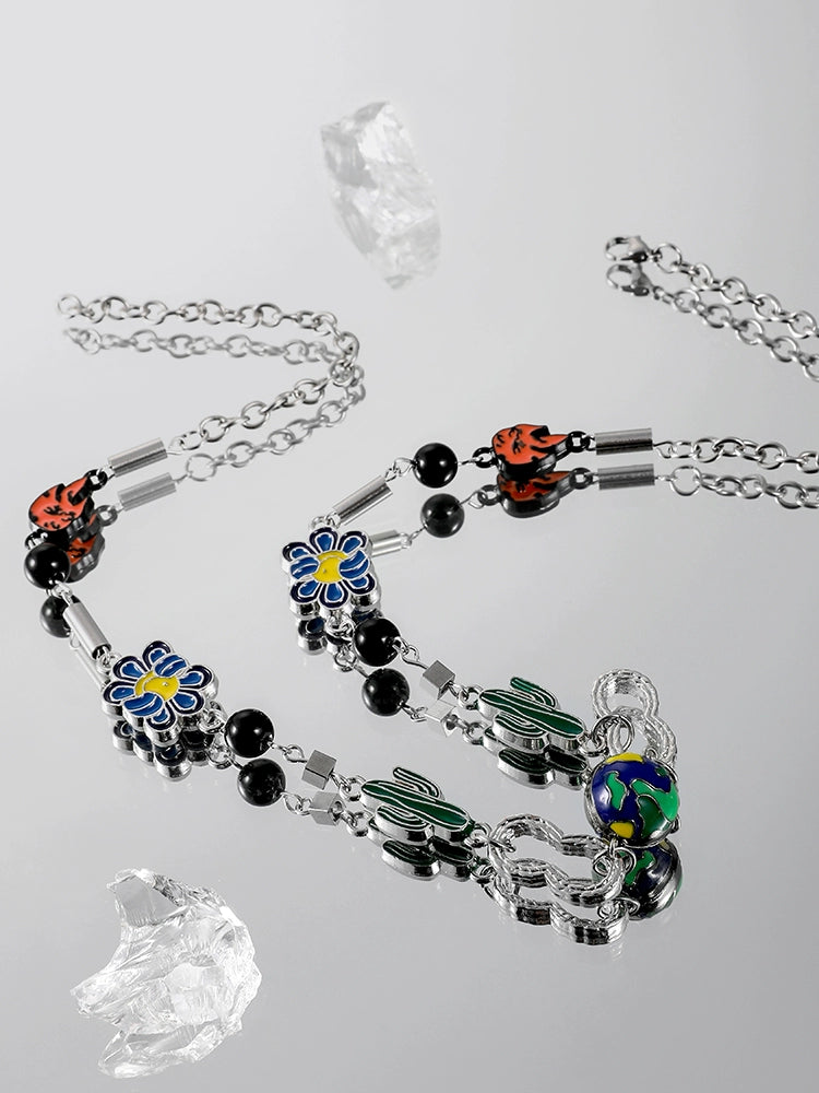 CN1013 Necklace/ Cactus Planet